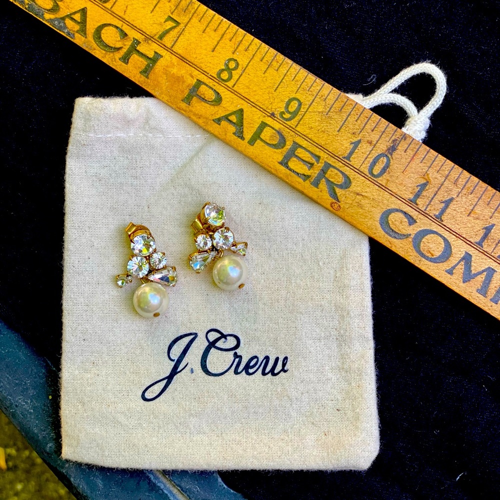J. Crew rhinestone and Pearl earrings